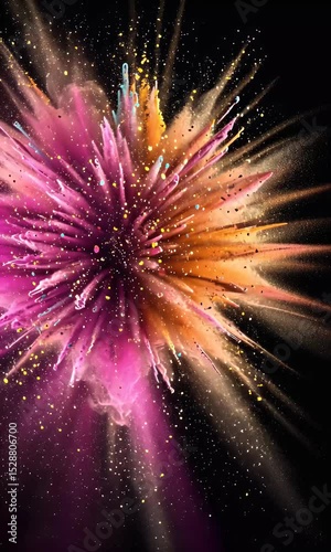 Abstract Colorful Powder Explosion Background
