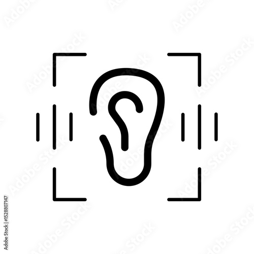 Icon a ear recognition, isolated against a clean background.