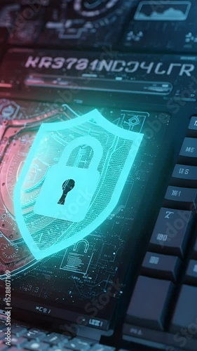 Abstract Futuristic Security Shield Background
