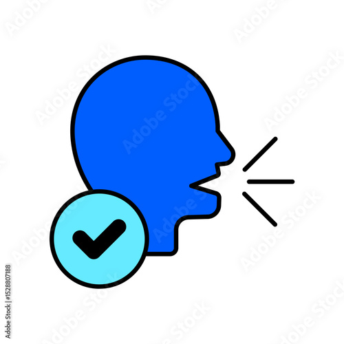 Icon a voice recognition, isolated against a clean background.