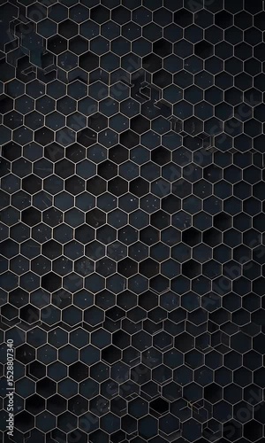 Abstract Dark Grey Hexagon Geometric Background
