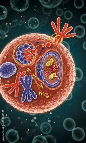 Detailed 3D Animated Cell Structure Illustration