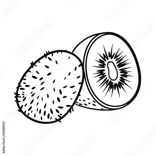 Fresh Kiwi Fruit Isolated on White Background