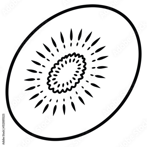 Isolated kiwi fruit graphic on white background