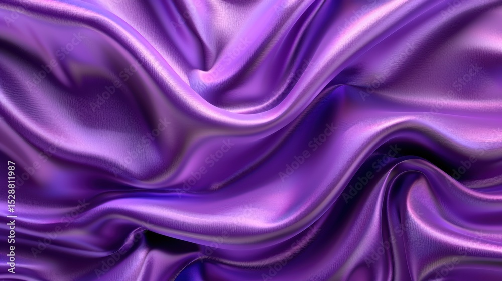 Fototapeta premium Fluid purple silk drapes in rippling folds