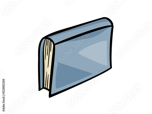 A Simple Illustrated Blue Book Closed Showing Spine and Pages