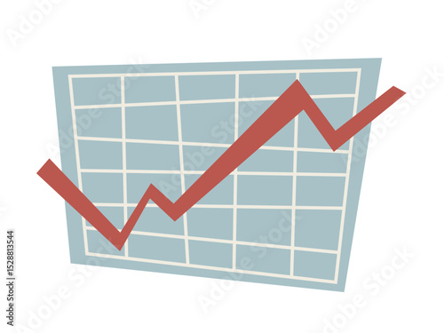 Illustrating a Fluctuating Upward Trend on a Grid Chart