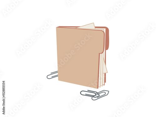 Organizing Documents With A Folder And Paper Clips For Efficient Record Keeping