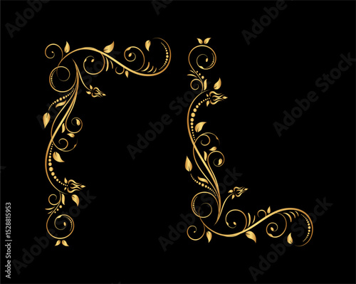 Ornamental Corner Flourish Art Vintage