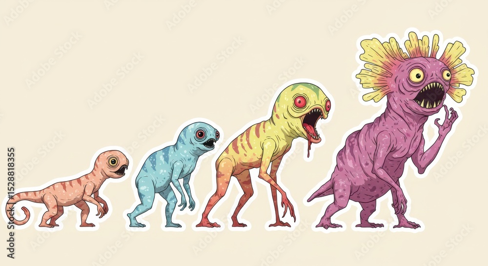 Fototapeta premium Cute Monster Sticker Collection