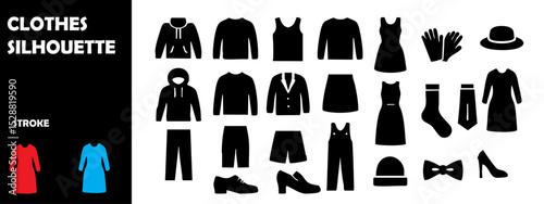 Clothes Silhouette Vector Set – Apparel Icons and Fashion Garments