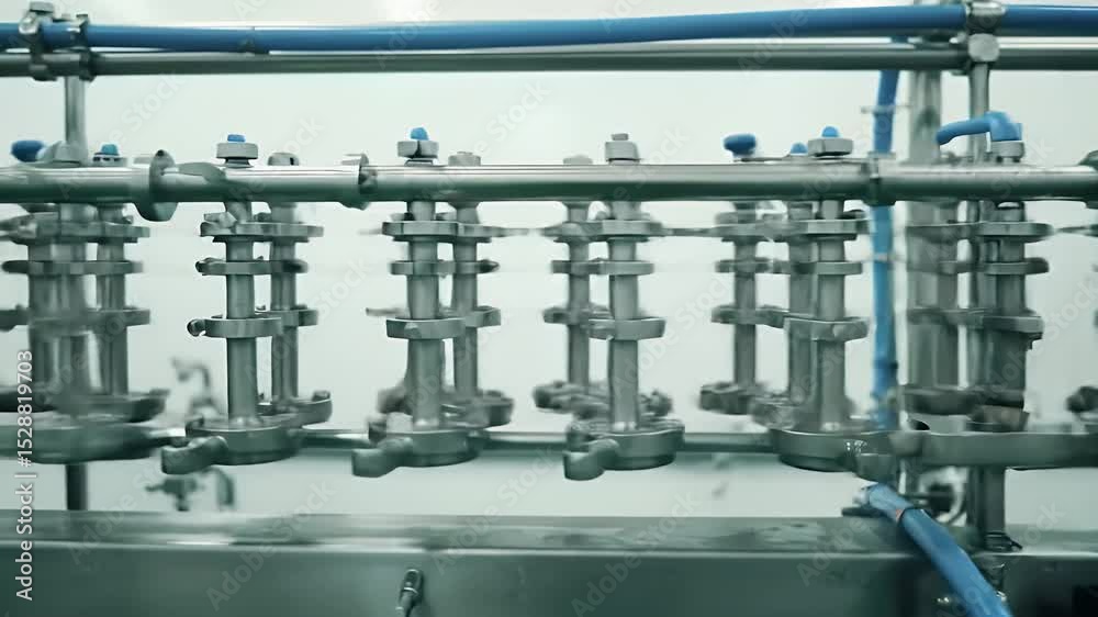 Factory Machine in Blue and Gray Color Scheme for Industrial Automation and Water Purification system