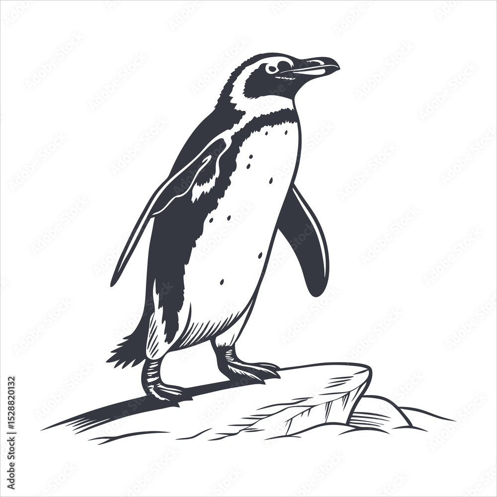 Obraz premium silhouette penguin on white background