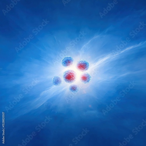 Cells emitting light in space