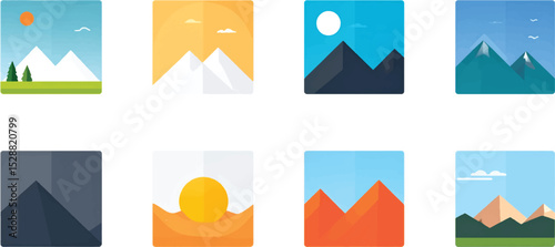 Four seasons vector design set featuring business icons and web banners on colorful origami paper