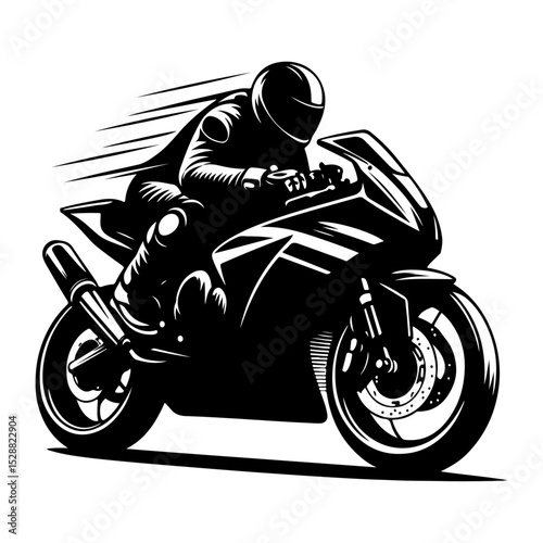 High Quality Motorcycle Rider Silhouette Vector