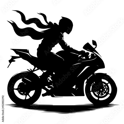 High Quality Motorcycle Rider Silhouette Vector
