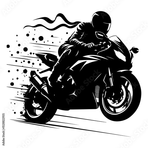 High Quality Motorcycle Rider Silhouette Vector