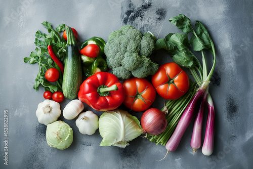 Fresh Organic Vegetables Flat Lay
