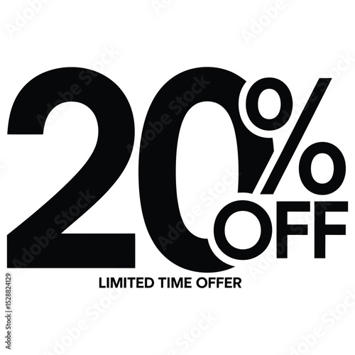 Twenty percent off limited time offer sale banner