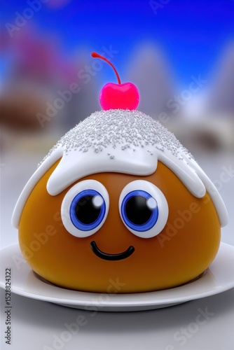 Cute cartoon cake with eyes