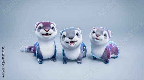 Cute cartoon ferrets