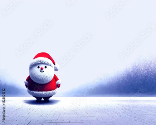 Cute Santa in a snowy scene