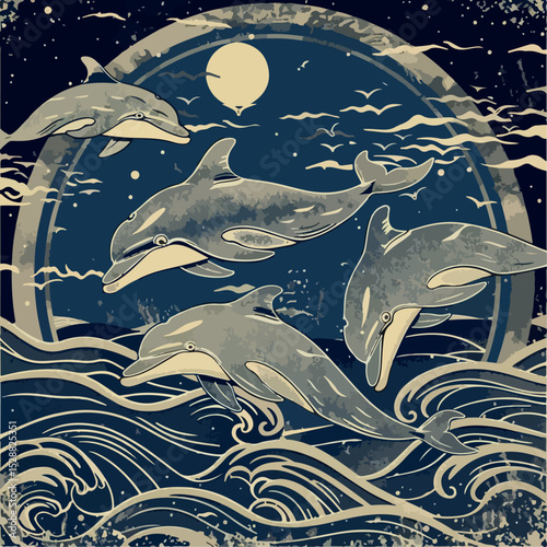 aquatic, illustration, nature, vector, sea, marine, underwater, animal, ocean, dolphin, drawing, fin, wild, blue, cartoon, wildlife, graphic, design, mammal, cute, isolated, background, water, art, 