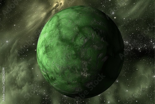 Radiant orb pulsating with vibrant energy amidst a textured cosmic backdrop of grainy space