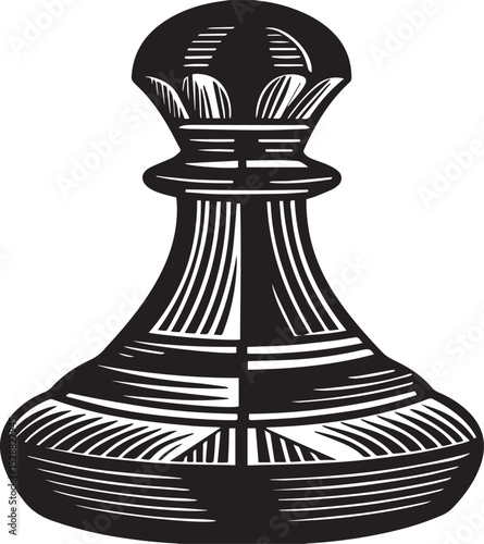 Black and white chess king and queen with an isolated black ceramic vase design
