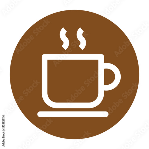 A glass of hot coffee in outline icon style
