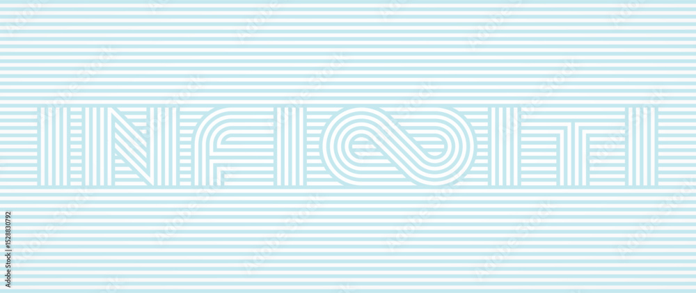 Obraz premium Infinity typography in multi line style that blends into the line background, flat design logo template, vector illustration
