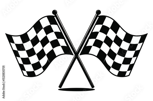 Crossed racing flags icon 

