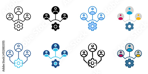 Stakeholder icon set multiple style collection 