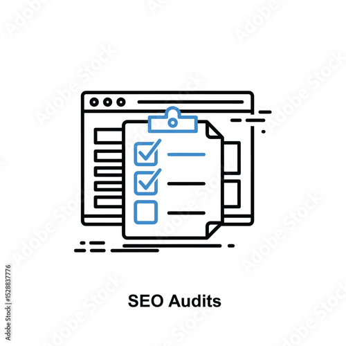 Website seo audit checklist icon illustration