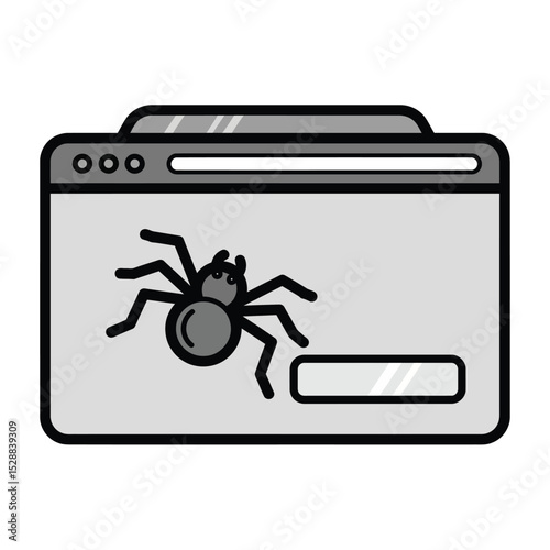 Website security spider icon illustration