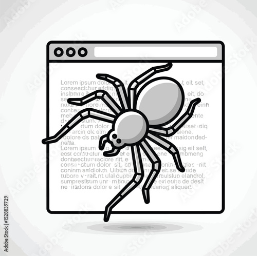 Spider crawling on a computer screen representing a website bug or malware