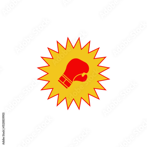Illustration of punch in boxing gloves, boxing gloves icon, eps 10.