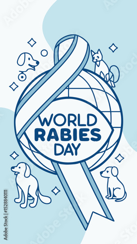 World Rabies Day Awareness Illustration