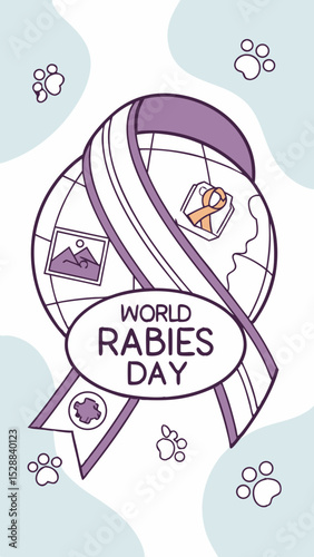 World Rabies Day Awareness Illustration