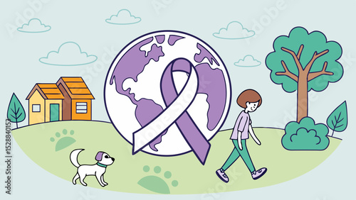 World Rabies Day Awareness Illustration