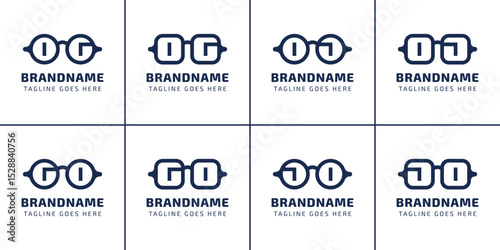 Letters OG GO OJ JO Glasses Optic Logo, for optical company, eyewear stores, or spectacle brands