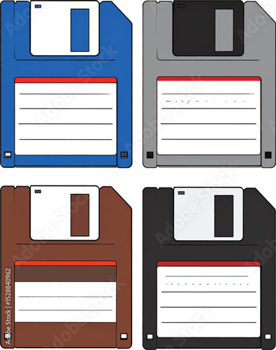 Floppy disk vector icon for computer business data storage and web technology illustration