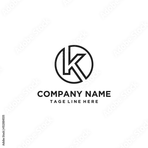 Modern and unique K initial circle logo design abstract