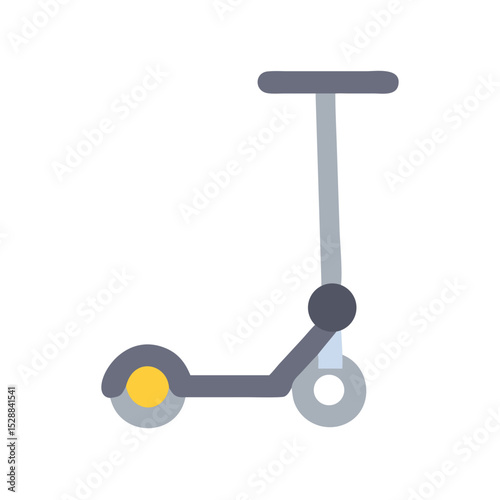 Sleek E Scooter Dock illustration Isolated Backlit Detail