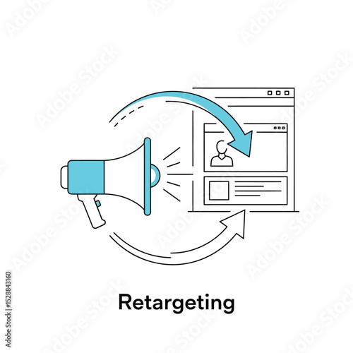 Retargeting marketing strategy illustration