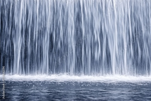 Cascading water flows powerfully as it tumbles over rocks in a stunning natural waterfall display, Close-up of shot of a torrential waterfall, natural water curtain, beautiful landscape photo