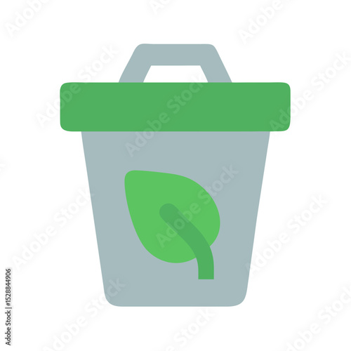 Sustainable Composting Bin Icon Cutout