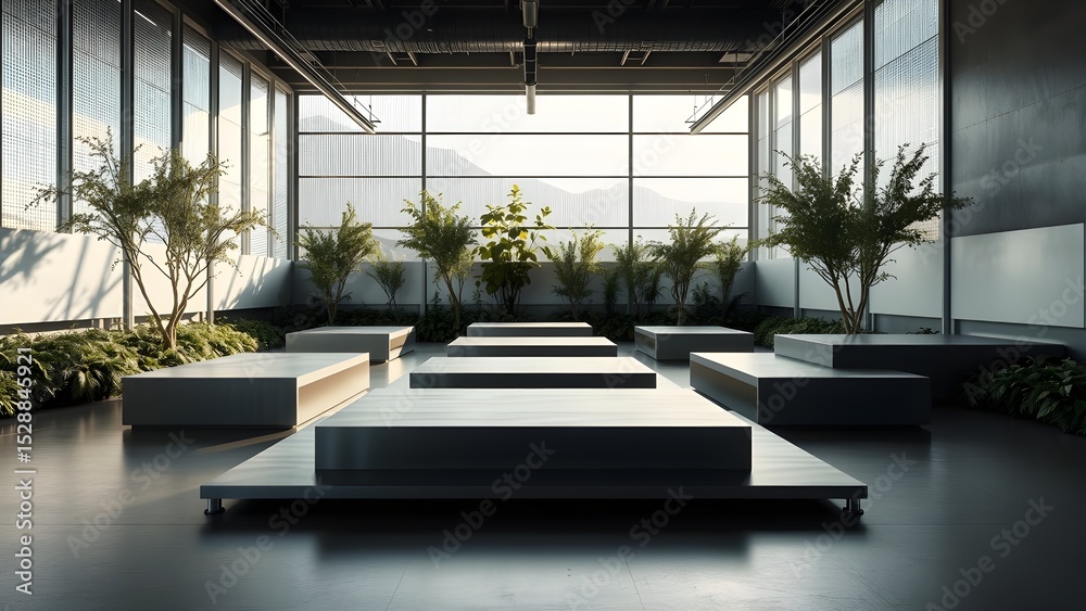 Fototapeta premium Iterate one-to-one platforms | Nature & Sustainability in soft ambient with brushed metal, peaceful tone
