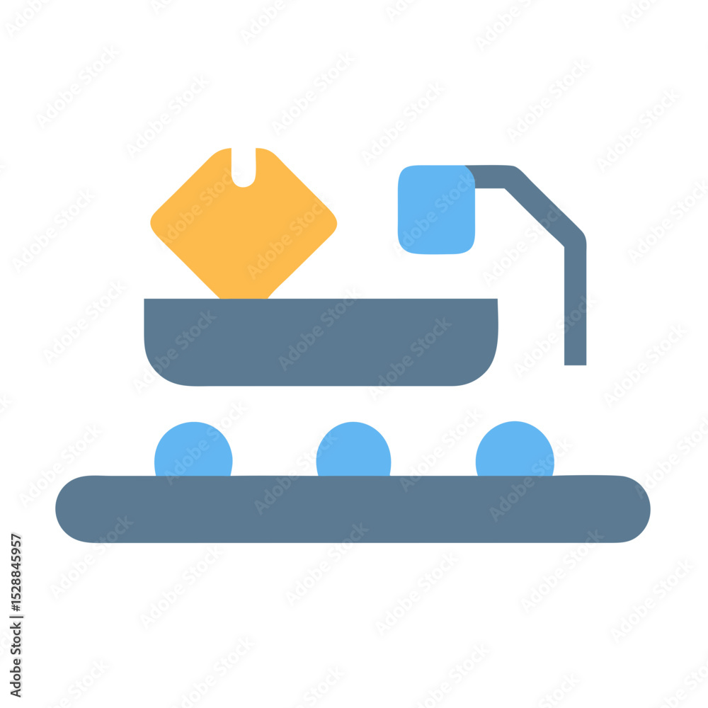 Fototapeta premium Waste Management System with Conveyors Isolated illustration Element